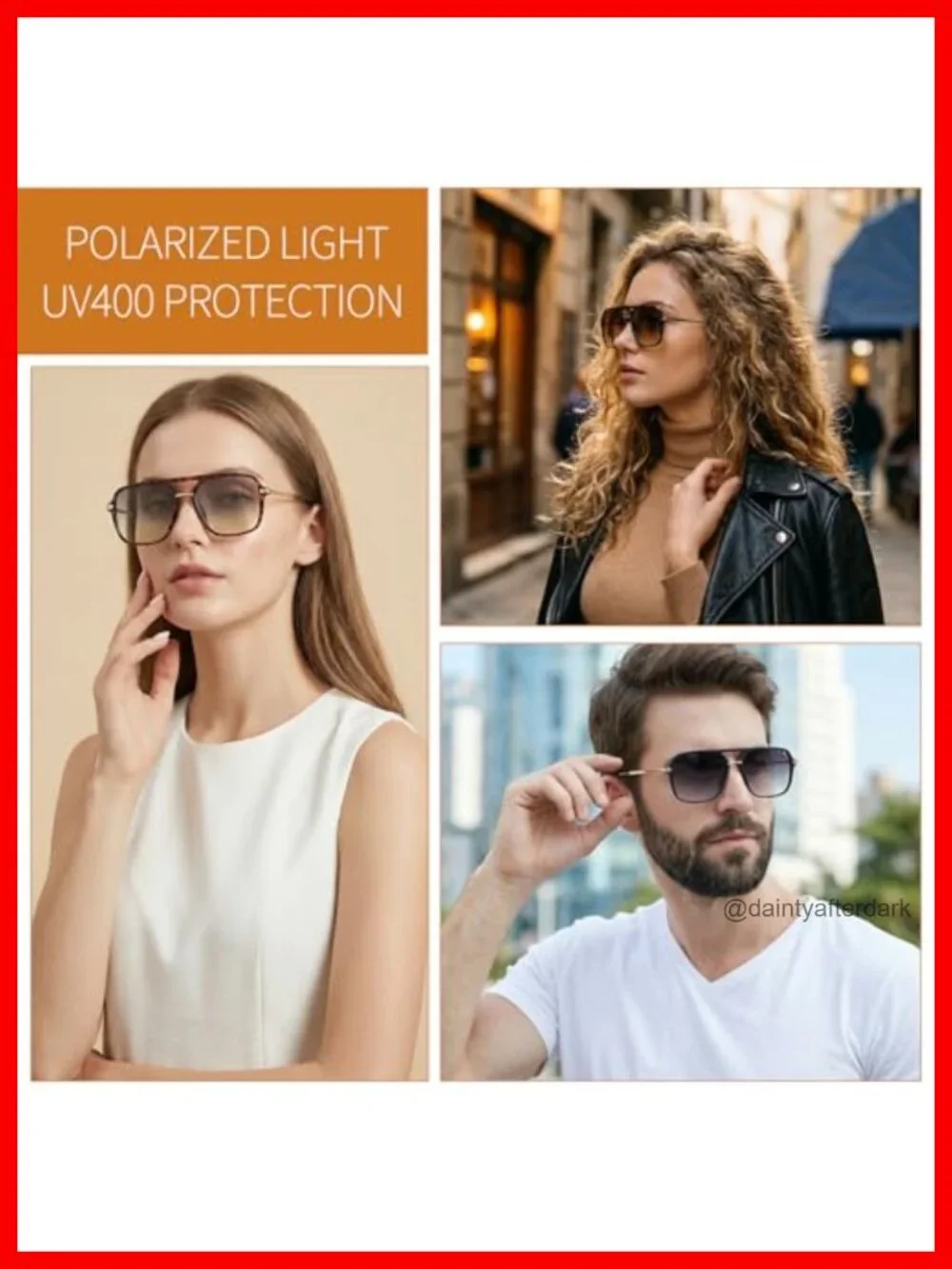 4 Packs Retro Oversized Square Sunglasses with Polarized Lens UV400 Protection